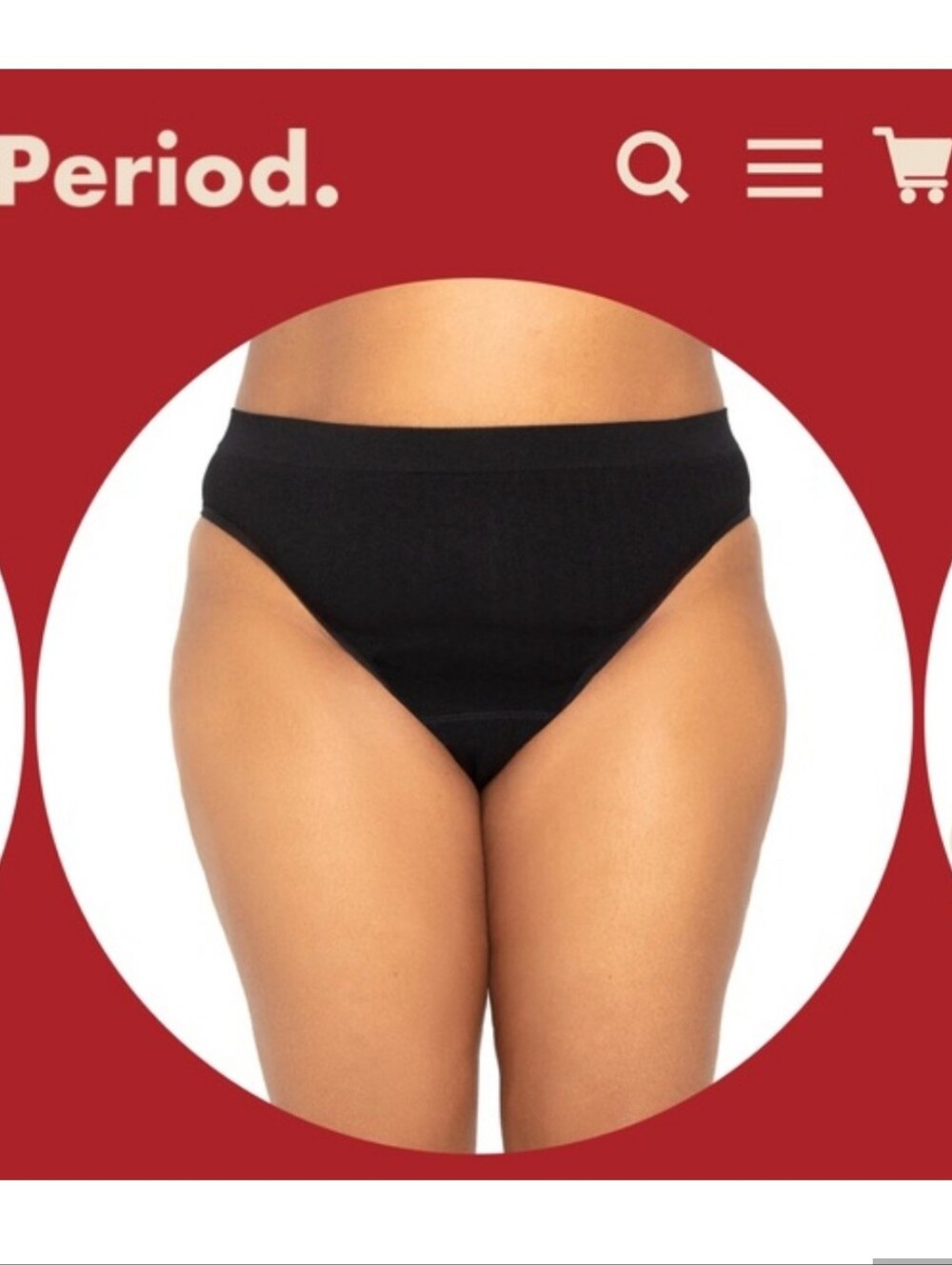 Period. The Thong In Sporty Stretch For Light Flow Organic Cotton Blend NIB Sz L
